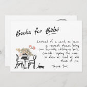 手書きボンジュールベフランスのブブックベビーエンクル 招待状 (正面/裏面)