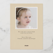 手書きボールドホイル ジョイ フォト ホリデー カード (裏面)