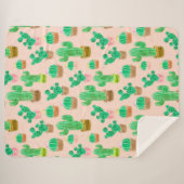 手書きポットサボパターン シェルパブランケット (正面(横))