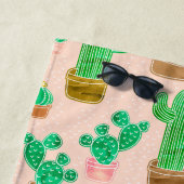 手書きポットサボパターン ビーチタオル (インサイチュ)