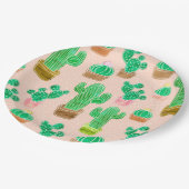 手書きポットサボパターン ペーパープレート (アングル)