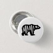 手書きママハンドドローハートベアーシルエット 缶バッジ (正面&裏面)