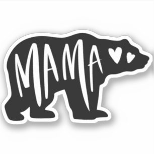 手書きママ&ベアーシルエット シール