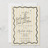 手書きマルティニイエローストライプブライダルシャワー 招待状 (正面)