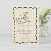 手書きマルティニイエローストライプブライダルシャワー 招待状 (スタンド正面)