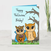 手書きマンガフクロハロウィーンの挨拶 シーズンカード (正面)