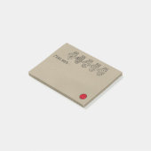 手書きミトンとハートをメモ ポストイット (アングル)