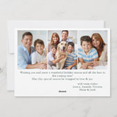 手書きミニマリストのクリスマスリース4写真 シーズンカード (裏面)