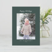 手書きミニマリストグリーンホリデーフォトカード シーズンカード (スタンド正面)