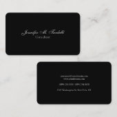 手書きミニマリスト黒プロフェッショナルプレーン 名刺 (正面/裏面)