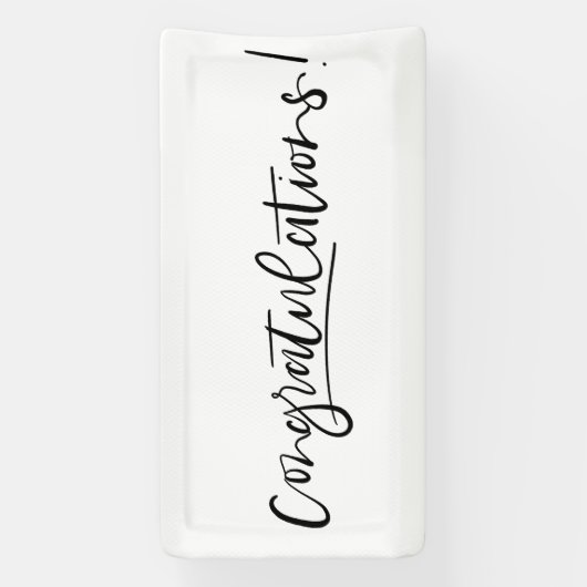 手書きミニマルおめでとうバナー 横断幕 (縦)