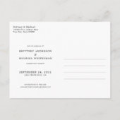 手書きミニマルの写真を保存する黒 案内ポストカード (裏面)