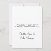 手書きミニマル新生児サンキューカード サンキューカード (裏面)