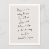 手書きミニマル結婚リストのポストカード ポストカード (正面)