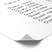 手書きミニマル結婚リストの座席表 ポスター (角)