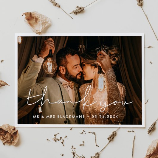 手書きミニマ結婚リストのサンキューカード 案内状