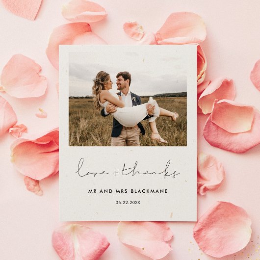 手書きミニマ結婚リストの写真ありがとう サンキューカード