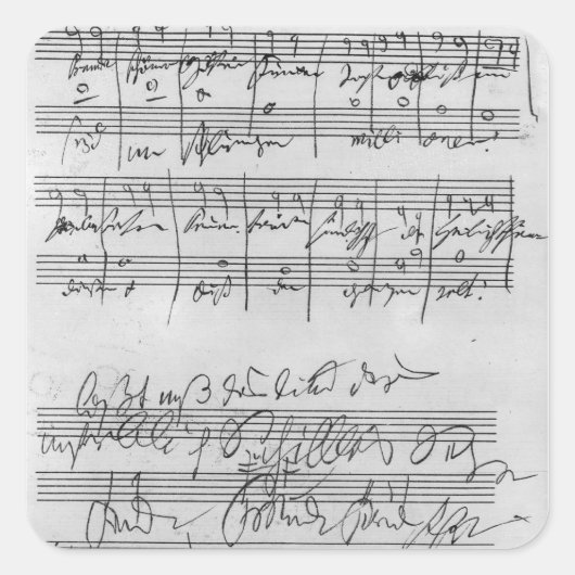 手書きミュージカルスコア スクエアシール (正面)