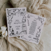 手書きメイド・オブ・オーナー（花嫁付き添い人）提案カード 招待状