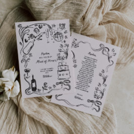 手書きメイド・オブ・オーナー(花嫁付き添い人)提案カード 招待状