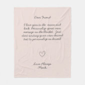 手書きメッセージパーソナライゼーション文字空白のSherpa フリースブランケット (正面)