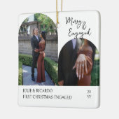 手書きメリーと婚約したアーチ写真 セラミックオーナメント (左)