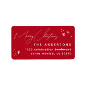 手書きメリークリスマスファミリー差出人住所 ラベル (正面)