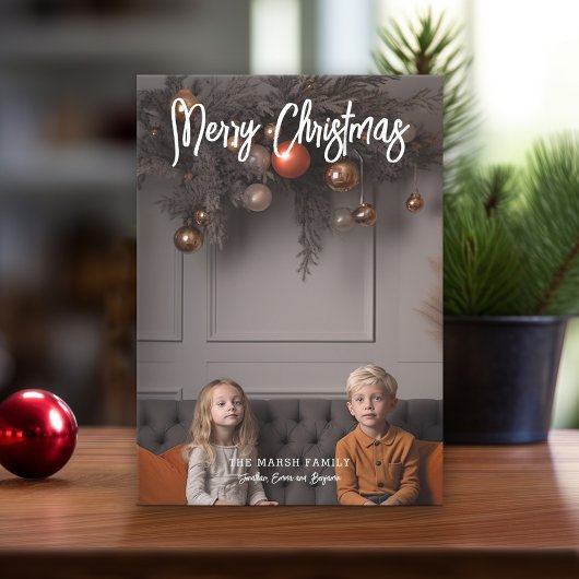 手書きメリークリスマス書道フルフォト シーズンカード