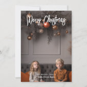 手書きメリークリスマス書道フルフォト シーズンカード (正面)