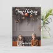 手書きメリークリスマス書道フルフォト シーズンカード (スタンド正面)