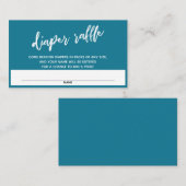 手書きモザイクブルーおむつラッフルチケット エンクロージャーカード (正面/裏面)