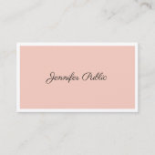 手書きモダンかわいらしスクリプエレガントト消去 名刺 (正面)