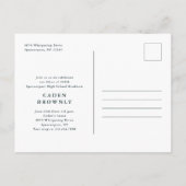 手書きモダンのアーチ写真卒業 ポストカード (裏面)