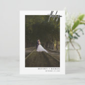 手書きモダンのシンプル概要写真 サンキューカード (スタンド正面)