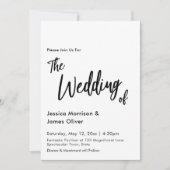 手書きモダンのシンプル結婚式招待状 招待状 (正面)