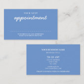 手書きモダンのスタイリッシュ青いアラーム 予約カード (正面/裏面)