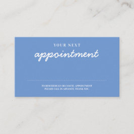 手書きモダンのスタイリッシュ青いアラーム 予約カード