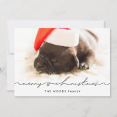 手書きモダンのメリークリスマス写真 シーズンカード (正面)