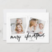 手書きモダンのメリー数々のス写真 シーズンカード (正面)