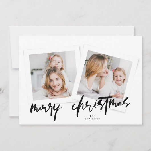 手書きモダンのメリー数々のス写真 シーズンカード (正面)