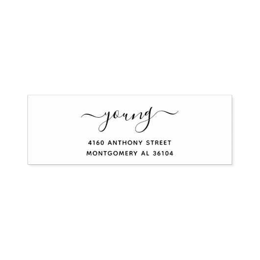 手書きモダンの名前と差出人住所08a. セルフインキングスタンプ (デザイン)