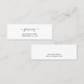 手書きモダンの名前と差出人住所08c. スキニー名刺 (正面/裏面)