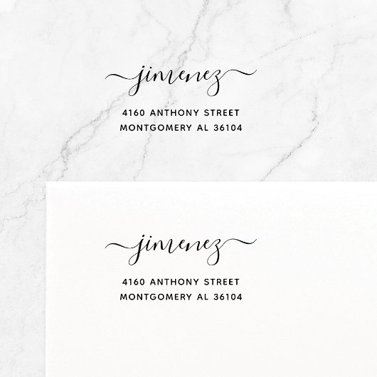 手書きモダンの名前と差出人住所08c. セルフインキングスタンプ