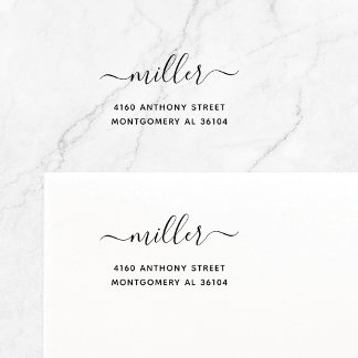 手書きモダンの名前と差出人住所08d。 セルフインキングスタンプ