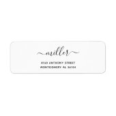 手書きモダンの名前と差出人住所08d。 ラベル (正面)