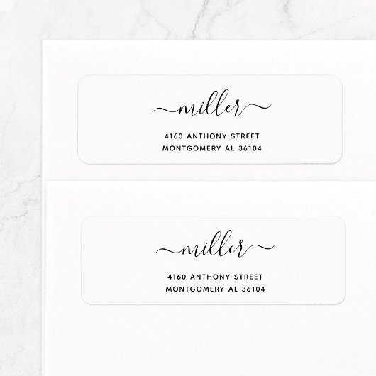 手書きモダンの名前と差出人住所08d。 ラベル