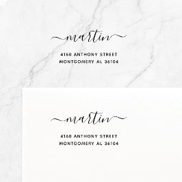 手書きモダンの名前と差出人住所08e。 セルフインキングスタンプ