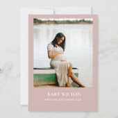 手書きモダンの埃の多いバラの赤ちゃんシャワー 招待状 (裏面)