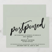 手書きモダンの延期されたセージカード 招待状 (正面/裏面)