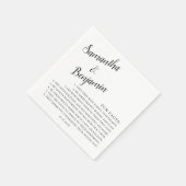 手書きモダンの白黒おもしろいファクト結婚ー スタンダードカクテルナプキン (角)